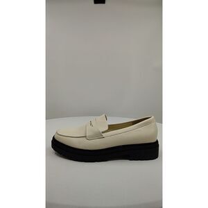 Quince Cream and Black Loafers